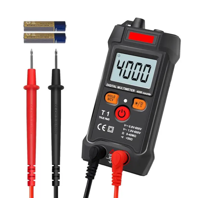 

Digital Multimeter Tester Auto-Ranging Tests 4000 Counts Portable DC AC Voltage Tester Ncv Contactless Battery Powered