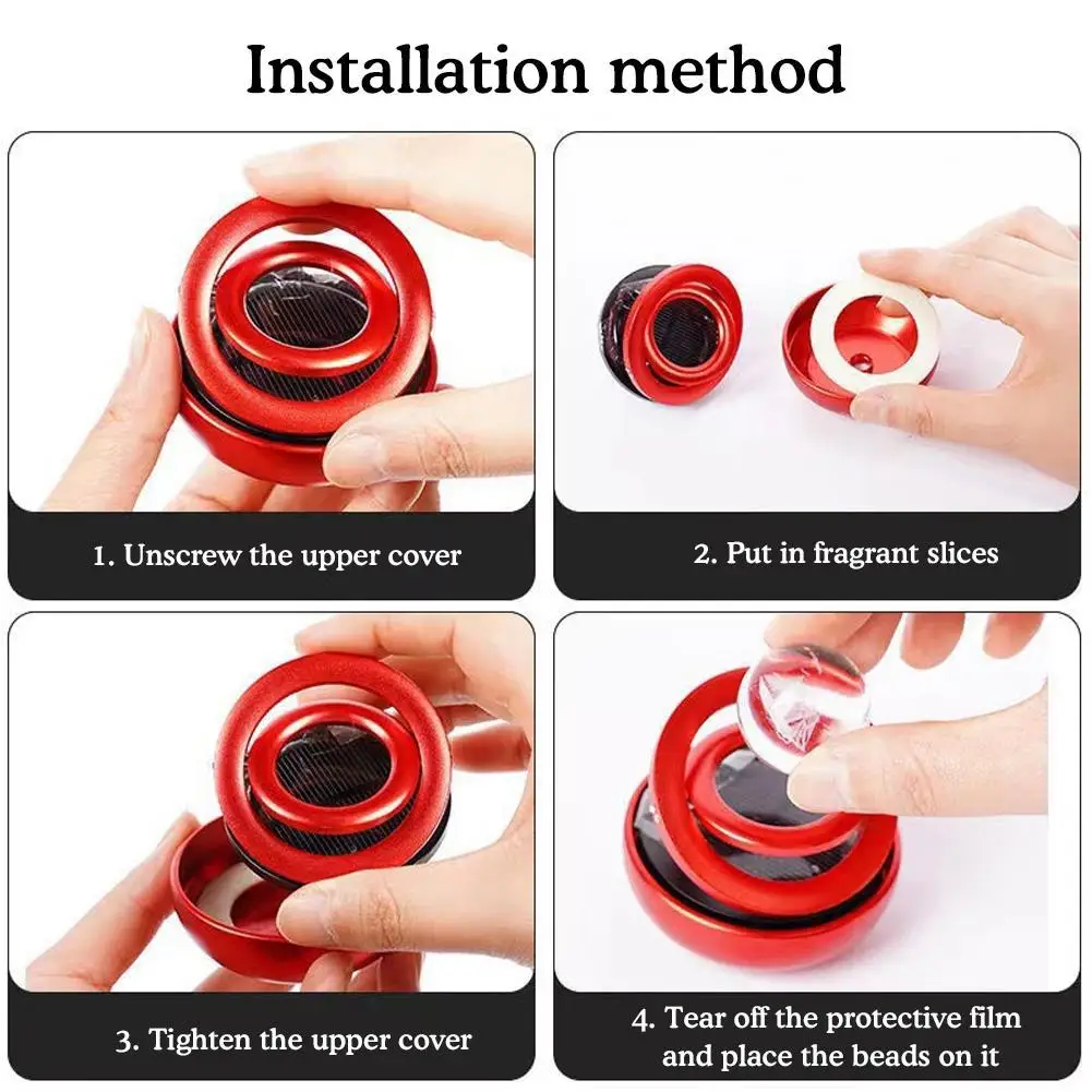 Solar Car Aromatherapy Ornament Crystal Ball Air Purifier