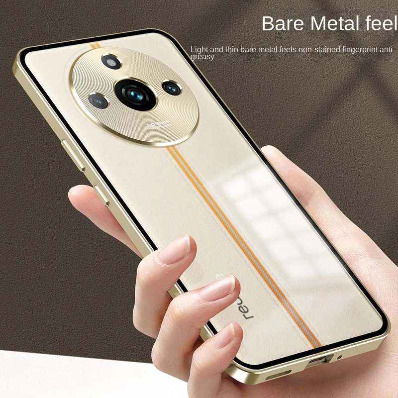Realme 11 Pro Plus 5G RMX3740 Case Metal Bumper with Clear Matte Hard Cover Phone Case for Realme 11 Pro Realme11Pro 5G RMX3771