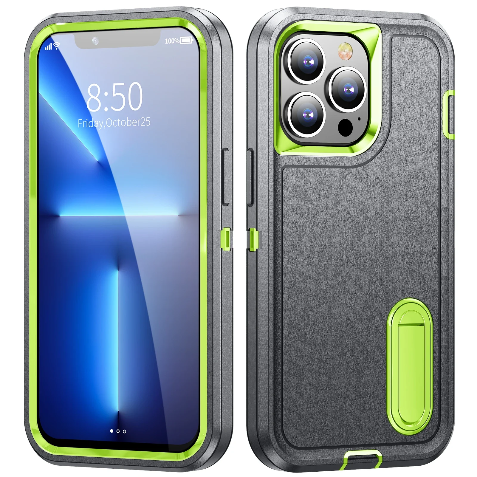 thumbnail image 1 of Heavy Armor Shockproof Defend Phone Case For iPhone 11 12 13 14 15 Pro Max 6 6s 7 8 Plus SE 2022 Xs XR Plastic TPU Back Cover, 1 of 5
