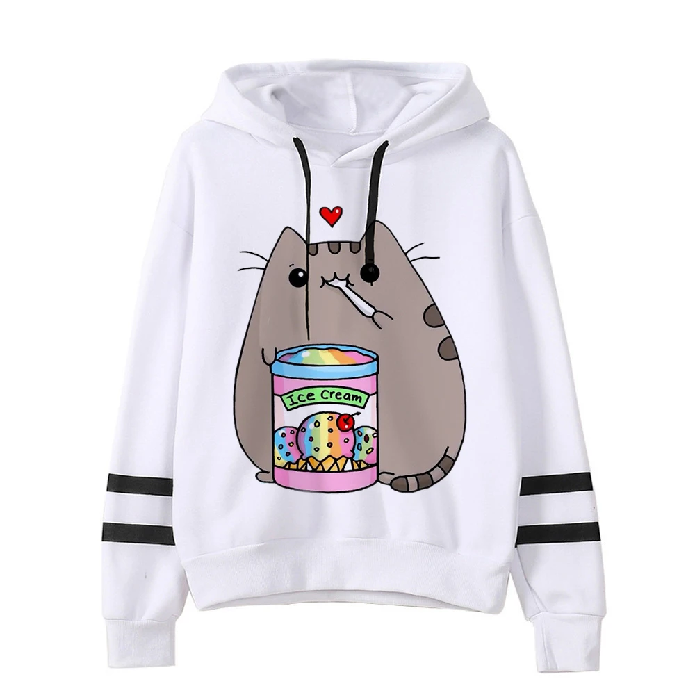 thumbnail image 1 of Ullzang-Sudadera con estampado de gato Pusheen para mujer, ropa con capucha de estilo coreano, Kawaii, Harajuku, 1 of 5