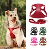 PU Leather Dog Harness Leash Set Dog Cat Chest Strap Traction 5ft Rope Walking Vest Harness for Small Medium Dogs Pet Supplies