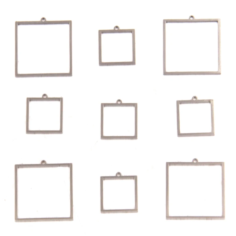 

20 шт., геометрические подвески-рамки из нержавеющей стали