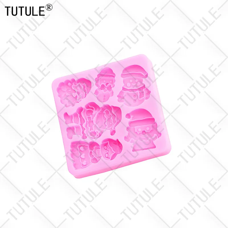 Weihnachtsmann Silikonform Weihnachten Schneemann Fondant Zucker Cupcake Handwerk Silikonformen Tropfenkleber dekorative Epoxidharzformen – Detail 20