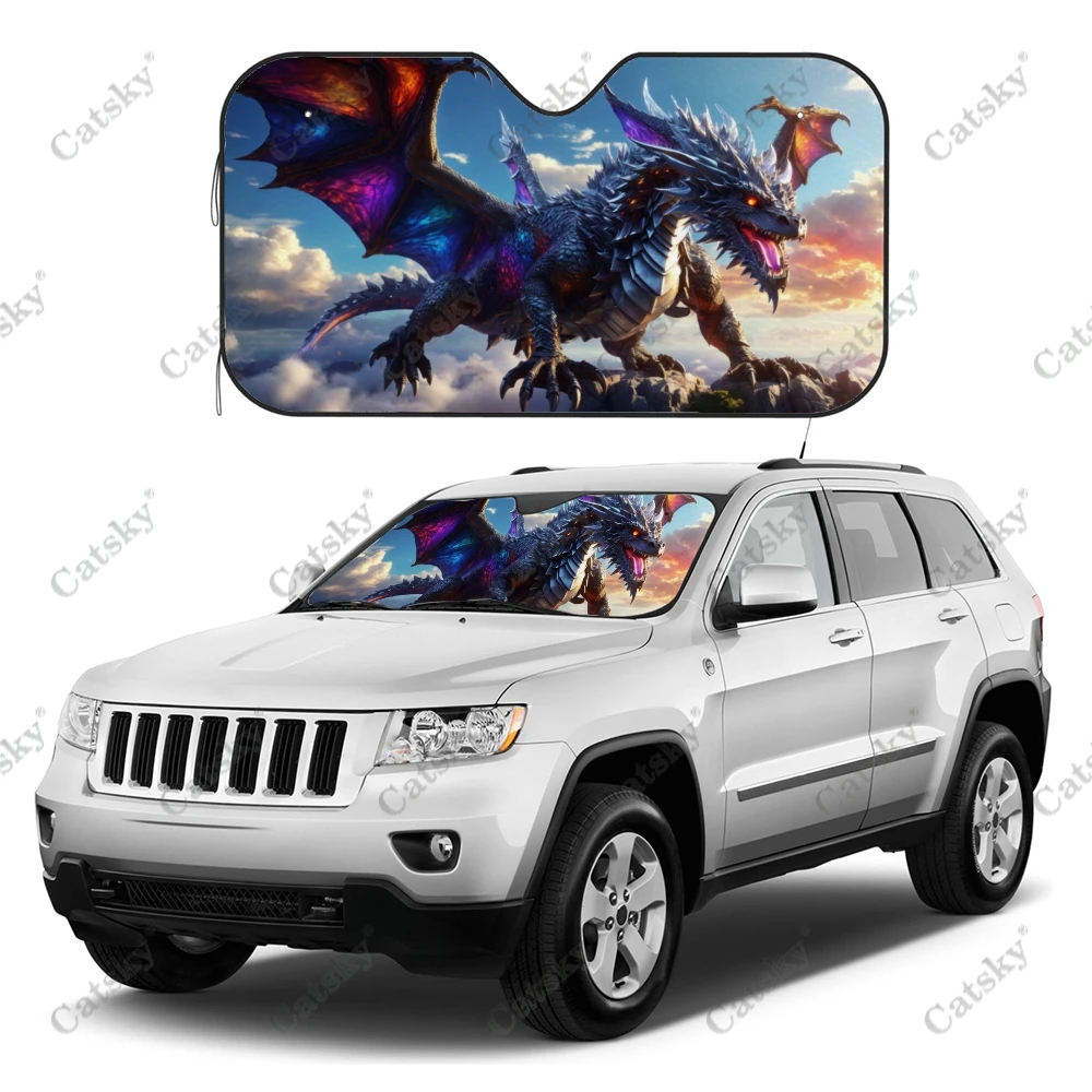 

Dragon Car Sunshade Interior Accessories Folding Sunscreen Anti-UV Pattern Printing Gift Sunshade