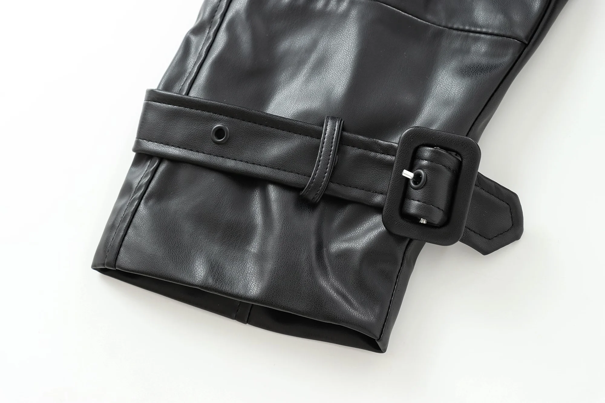 Faux Leather Bomber Jacket for Women - Cropped Streetwear Outerwear
