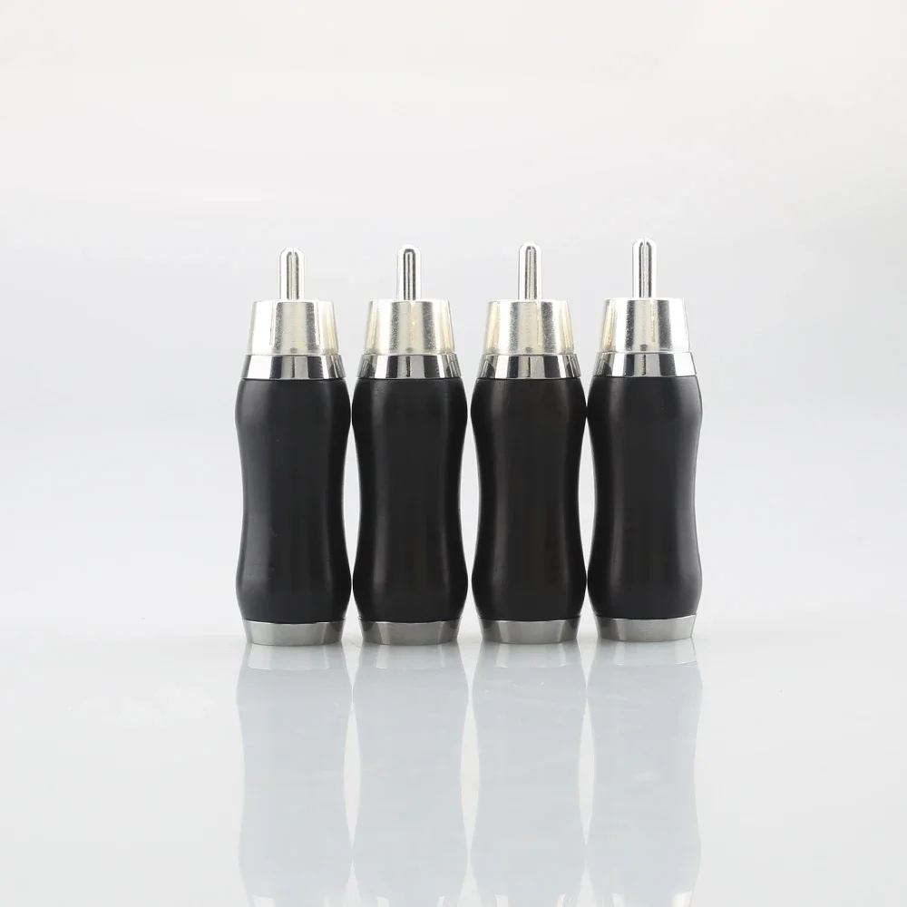 

4 шт. Audiocrast WR1102S посеребренное черное сандаловое дерево RCA палисандровое черное сандаловое дерево аудио разъем hi-end Серебряный RCA