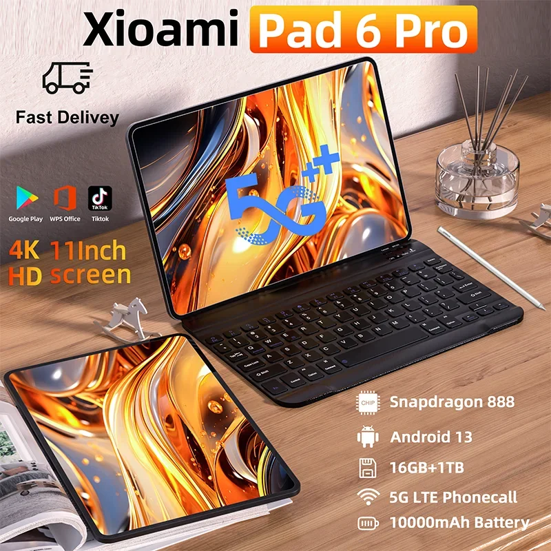 Tableta Pad 6 Pro Mi versión Global Original, dispositivo con Android 13, 16GB, 2024 GB, Snapdragon 512, 5G, Tarjeta SIM Dual, WIFI, HD, 4K, 888