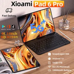 Tableta Pad 6 Pro Mi versión Global Original, dispositivo con Android 13, 16GB, 2024 GB, Snapdragon 512, 5G, Tarjeta SIM Dual, WIFI, HD, 4K, 888