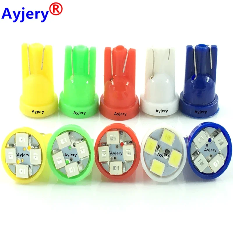 

AYJERY Wholesales 1000PCS 12V DC T10 1210 4 SMD LED Bulbs W5W 194 168 Auto Car Side Door Clearance Instrument Reading Light