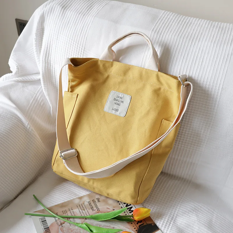 Korean Art Canvas Shoulder Bag Handbag Simple Small Fresh Messenger Bag Casual Cloth Bag Shopping Bag Purses and Handbags 