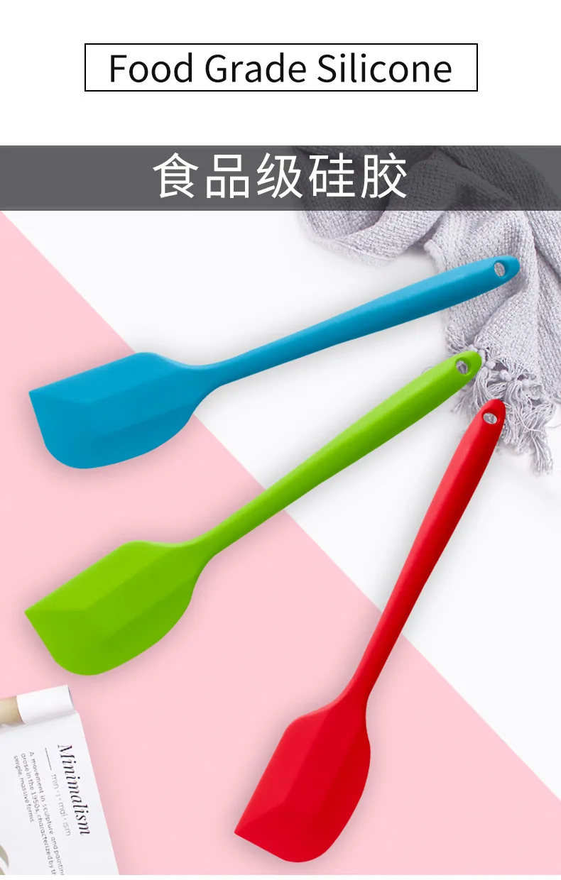 NUZYZ Cream Scraper Non-stick One-piece Design Silicone Baking Spatula Oil  Brush Tool for Bakery 