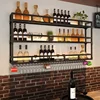 Industrial Wall-Mounted Bar Rack Integrated Shelf Iron Art Wall Storage Shelf Wall Hanging Light Bar Wine Glass Holder Shelf 1