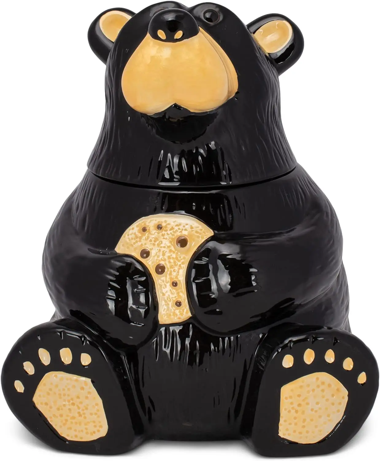 

Bear With Cookie Classic Black 12 x 9 Glossy Ceramic Cookie Jar Container Plate for cooking Accesorios freidora Molde para horne