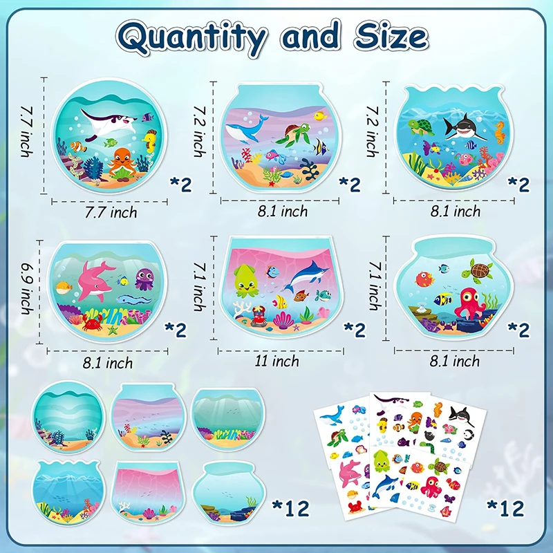 thumbnail image 2 of Teling 48 Sheets (1500 ) Fish Stickers For Kids Sea Animal Ocean Stickers Fish Self Adhesive For Birthday Party Rewards Wall Decal(Ocean Animal 2 of 14