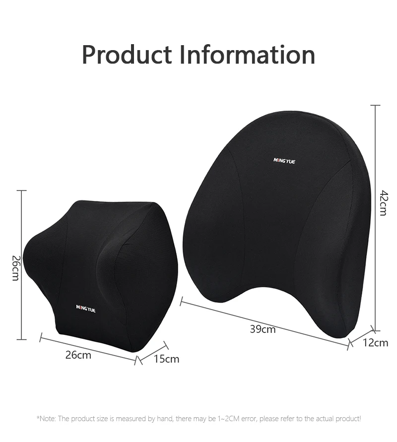 차량용 요추 지원 머리 받침 목 베개 지지대 범용 부드러운 목 베개 쿠션 차량용 메모리 폼 요추 베개 등받이 지지대