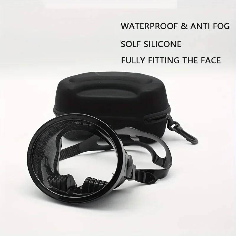 Professional Snorkeling Mask, Diving Goggles, Diving Equipment, Oval Shaped Snorkeling Set With Box For Hunting