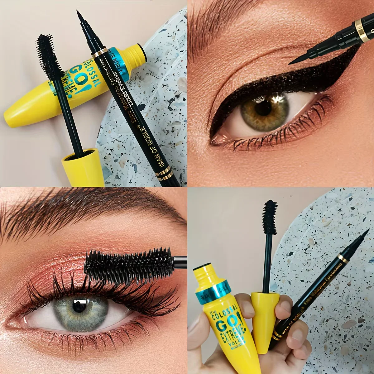 2-in-1 Makeup Set Durable Waterproof and sweat-proof Voluminous Curling Eyeliner Mascara set