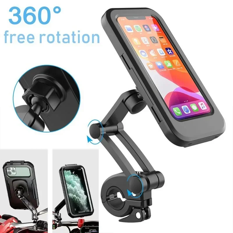 All-Weather 360° Rotatable Phone Holder with Touch-Sensitive Design for Bicycles and Motorcycles