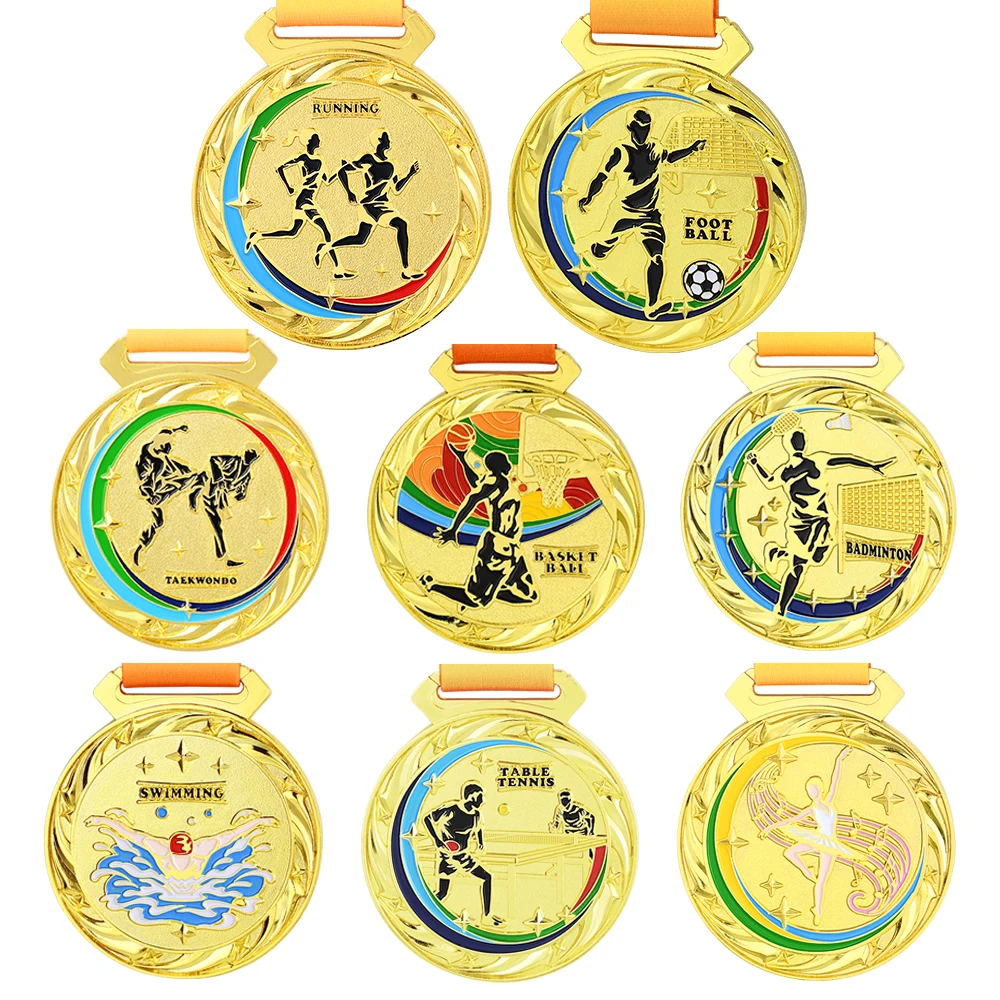 Award Medals 1Pc Sports Medal Blank Medals For Any Competition Marathon Football Basketball Table Tennis Badminton Boxing Trophy Medal