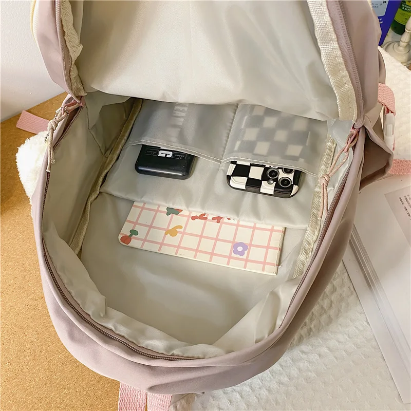 Female Cute Waterproof Clear Laptop Backpack Fashion Ladies Kawaii Harajuku Bag Women Badge Transparent Backpack Girl School Bag