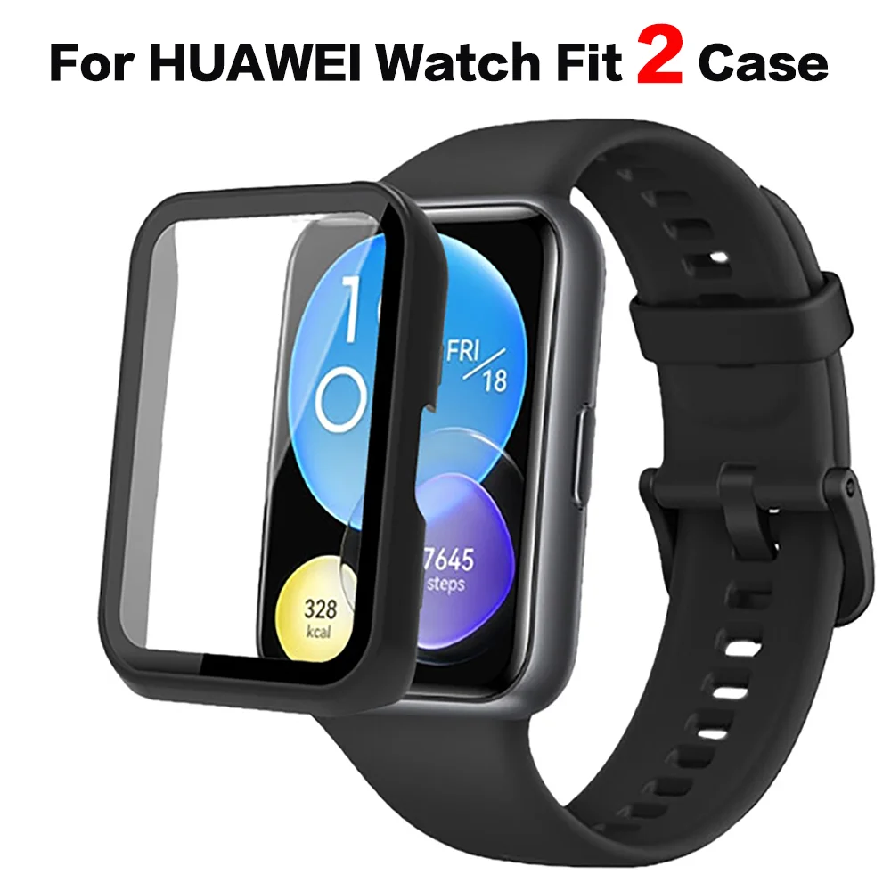 

Стекло + чехол для HUAWEI watch fit 2 защита для экрана Аксессуары для умных часов PC полное покрытие бампер закаленная пленка для HUAWEI fit2