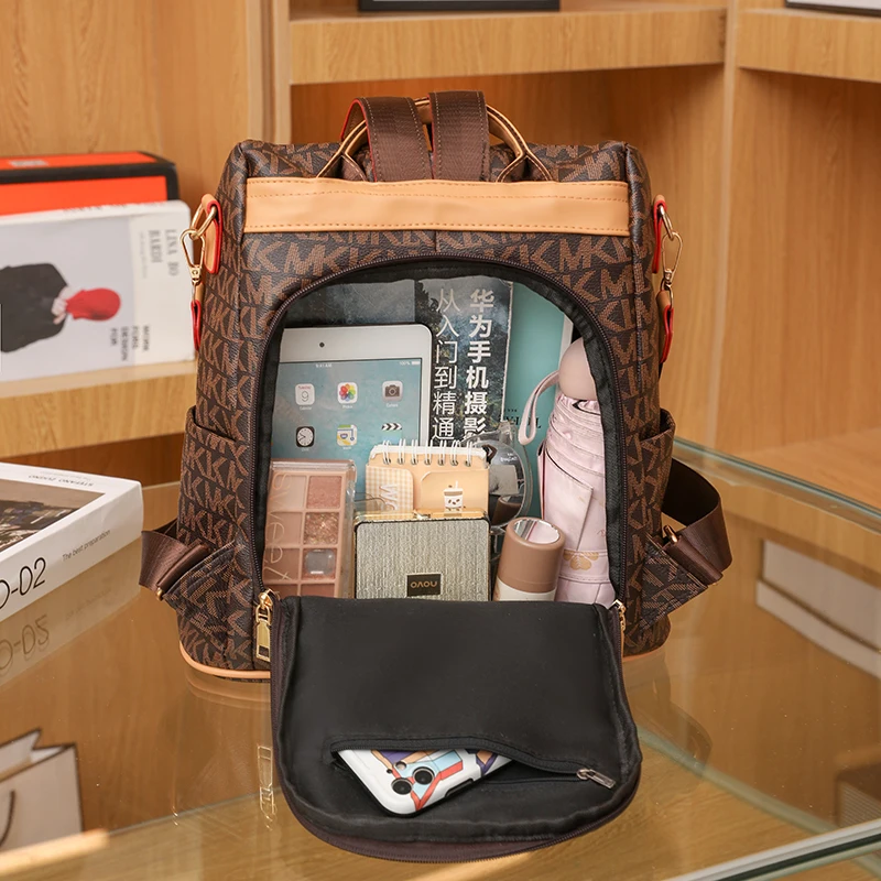 Teenage Girls' Travel Backpack Letter Printed Decorative Backpacks Luxury  Women's Designer Bookbag High Quality PU Knapsack Sac - AliExpress