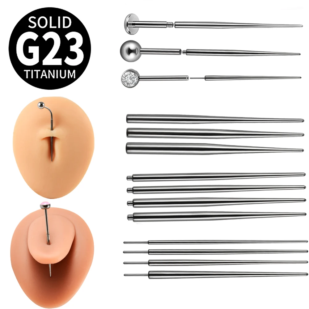 G23 Titanium 14/16/18G Insertion Pin Taper Easy For Piercing Earrings Jewelry Wear Easy lip Navel Tongue Ear PiercingTool