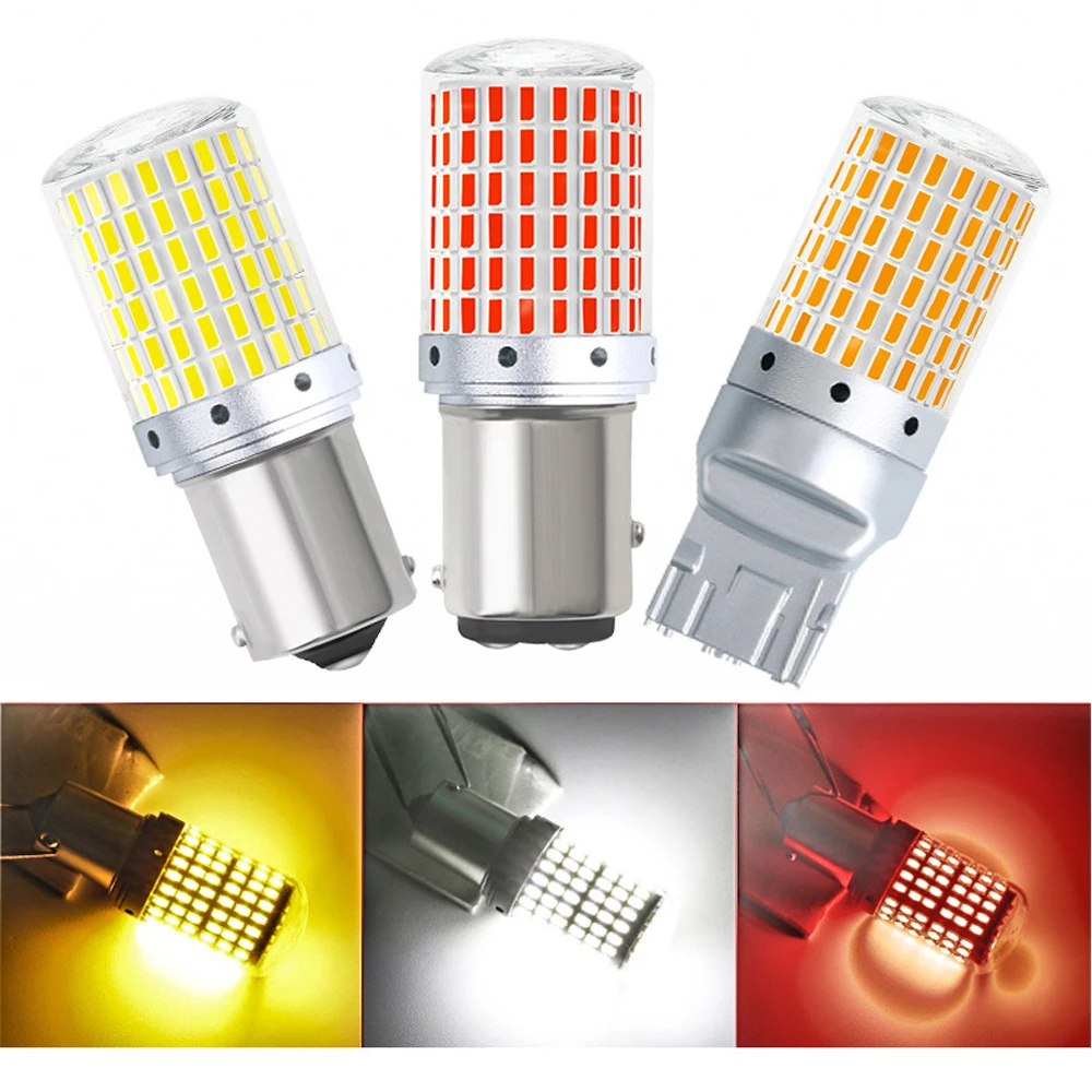 Автомобисветильник лампа s сигнальная лампа 1156 PY21W BAU15S 1157 P21/BAY15D T20 7440/W21W 144SMD светодиодные лампы Автомобильный поворотный свет без ошибок Canbus 12-24 В