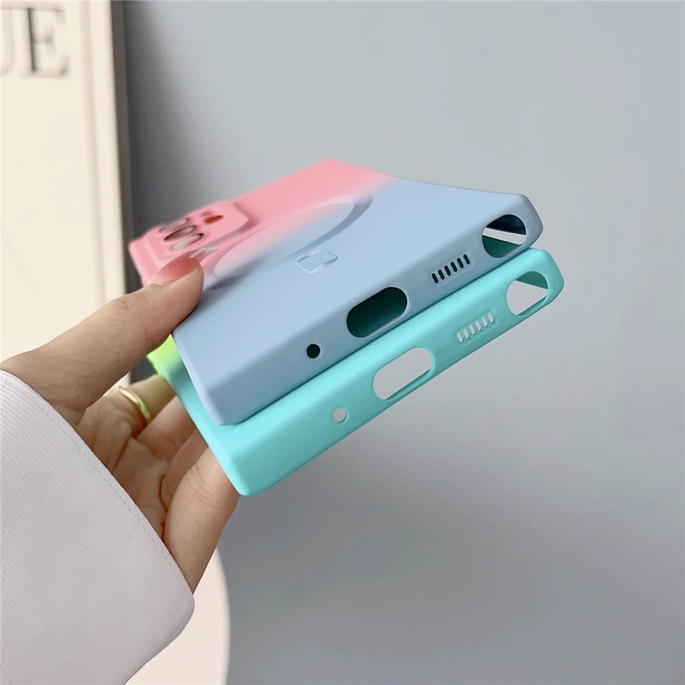 Magnetic Matte Phone Case For Samsung Galaxy S23 S22 S21 Note 20_voghion.com