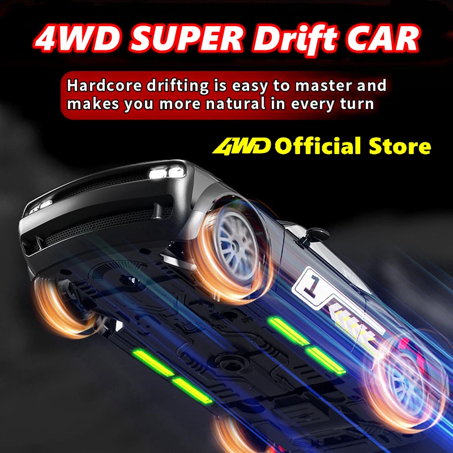 4WD Remote Control Drift RC Car High Speed RTR Radio Truck 4x4 Racing Off-road Vehicle Toy Gift for Children Kid Adult Boy Girl 2