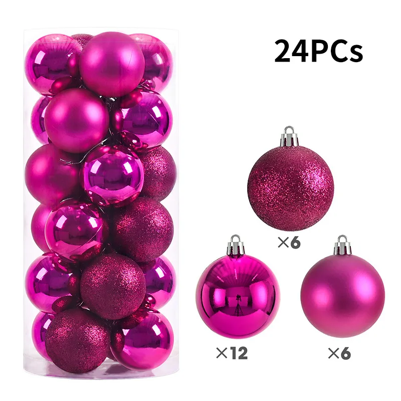 thumbnail image 1 of 24 bolas navideñas para árbol de Navidad, adornos para árbol de Navidad, colgantes para árbol de Navidad, suministros para fiestas navideñas en casa, decoraciones navideñas, 1 of 5