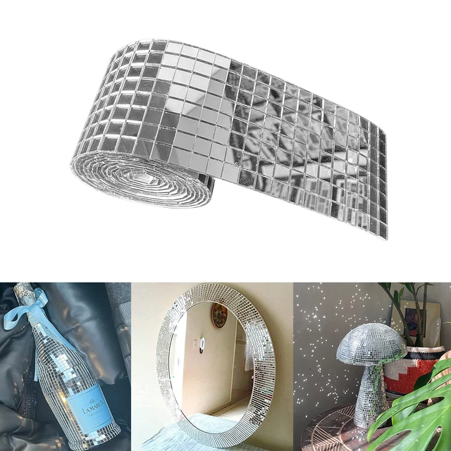 1 Roll Mosaic Mirror Tile Stickers 3D Mirror Decoration Patch Peel and Stick  Wall Decal for Christmas ,Party Decoration - AliExpress