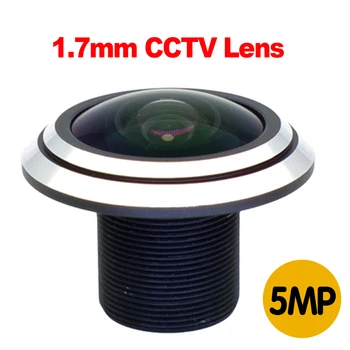 HD CCTV IP 카메라용 어안 렌즈, 1.7mm, 5 메가픽셀, M12 마운트, 1/2 인치 F2.0 광각 파노라마 CCTV 렌즈