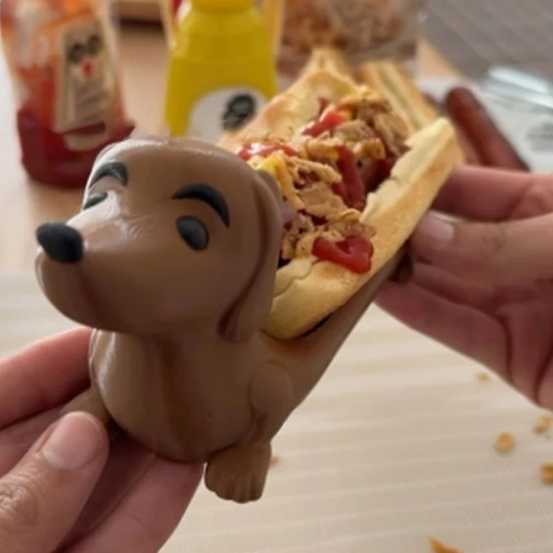 B69C Puppy Shaped Serving Tray Dachshund Snack Holder Hot Dog Holder For Home Family Gatherings Parties Restaurants Home Tool 4