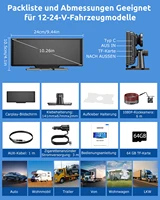 Caméra embarquée ESSGOO 10,26 pouces avec écran sans fil CarPlay, enregistreur vidéo 4K pour voiture, Android Auto, double objectif, Wifi, FM, AUX, Bluetooth, Type C, TF 6