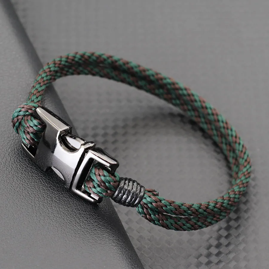 Neuartige Ethnische Seil Armband Männer Handgemachte Geflochtene Nautische Wrap Armband Stoff Wunsch Armband Outdoor Radfahren Schmuck Pulseria Homme – Detail 4