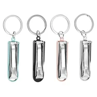 Macaroon Series Color Nail Clippers Ultra-thin Folding Portable Carbon Steel with Keychain Small Nail Clipper with Nail File 2