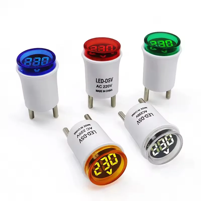 Digital Current and Voltage Ammeter Circular LED Display EU Plug Electrical Instruments