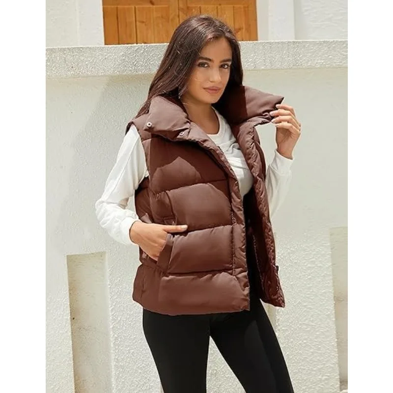 

Wepbel Women's Keep Warm Vests Coats Autumn Keep Warm Winter Vest Outwear Jackets Zip Sleeveless Padded Jacket Down Coat Top