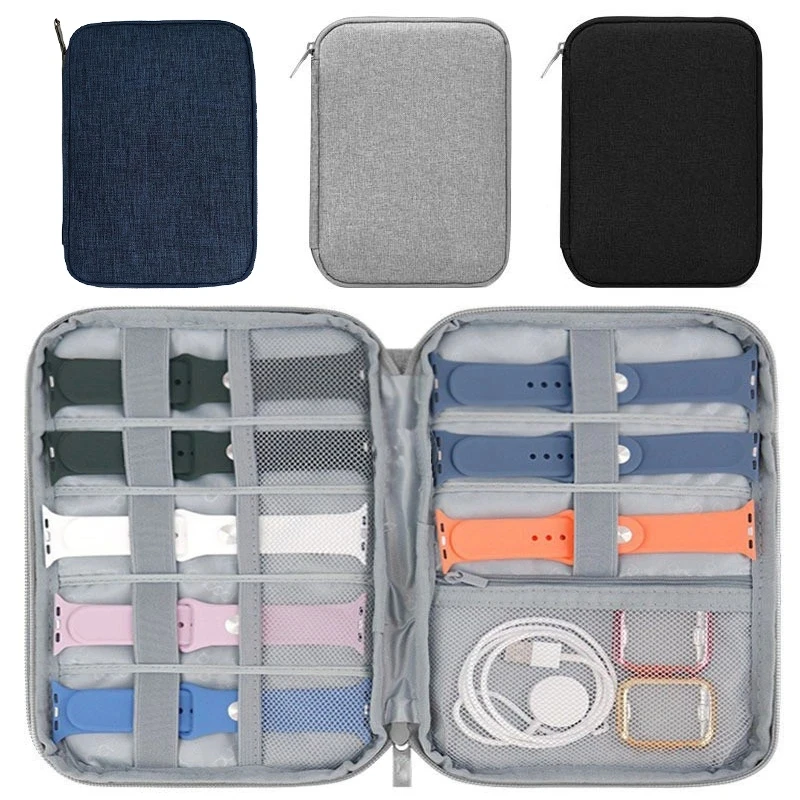Watchband Box For Apple watch series ultra 9 8 7 SE 6 Strap Organizer Holder Bag Storage Case samsung galaxy watch4/5/6 active 2