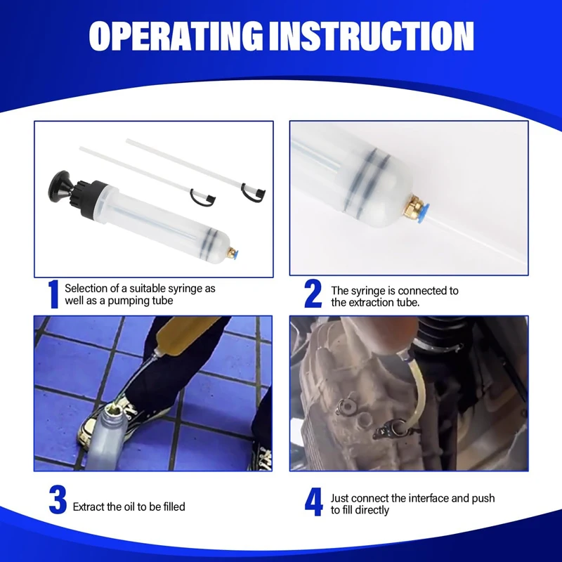 Oil Extractor Pump Reusable Car Oil Fluid Extractor Auto Oil Change Syringe Manual Fuel Suction & Filler