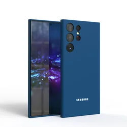 Silky Silicone Soft-Touch Protective Phone Case Cover for S21Plus (Blue)