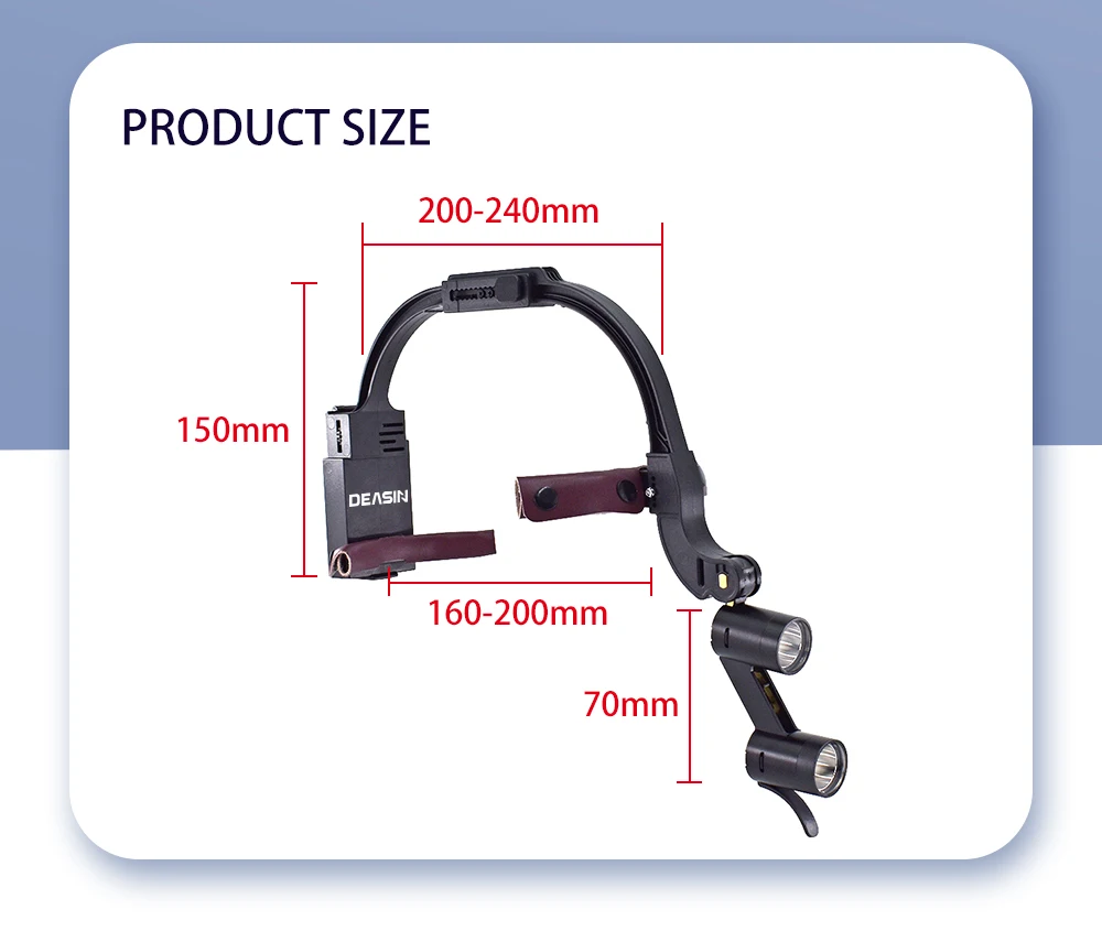 Deasin 5x/6x Dental LED Scheinwerfer Fernglas/Kepler Lupen Stirnband einstellbar 5w Zahnarzt chirurgische Scheinwerfer Zahnmedizin Lupe – Detail 4