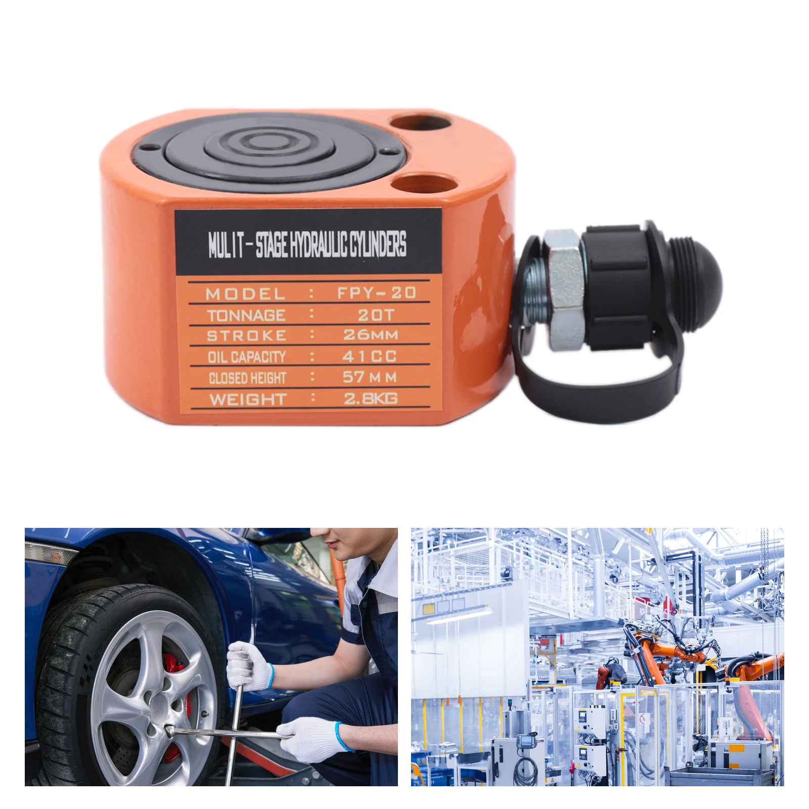 20T Hydraulic Cylinder Jack FRY-20 Portable Hydraulic Ram 360 ° Multi-Acting Lifting Cylinders Tool for Machinery Shipbuilding 3