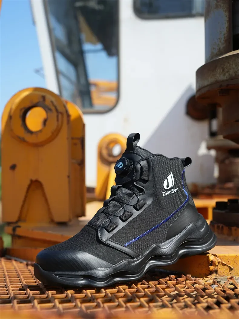 Men Steel Toe Cap Safety Boots Work Shoes Puncture-Proof Boots Safety Shoes Male Construction Work Shoes High Top Sneakers