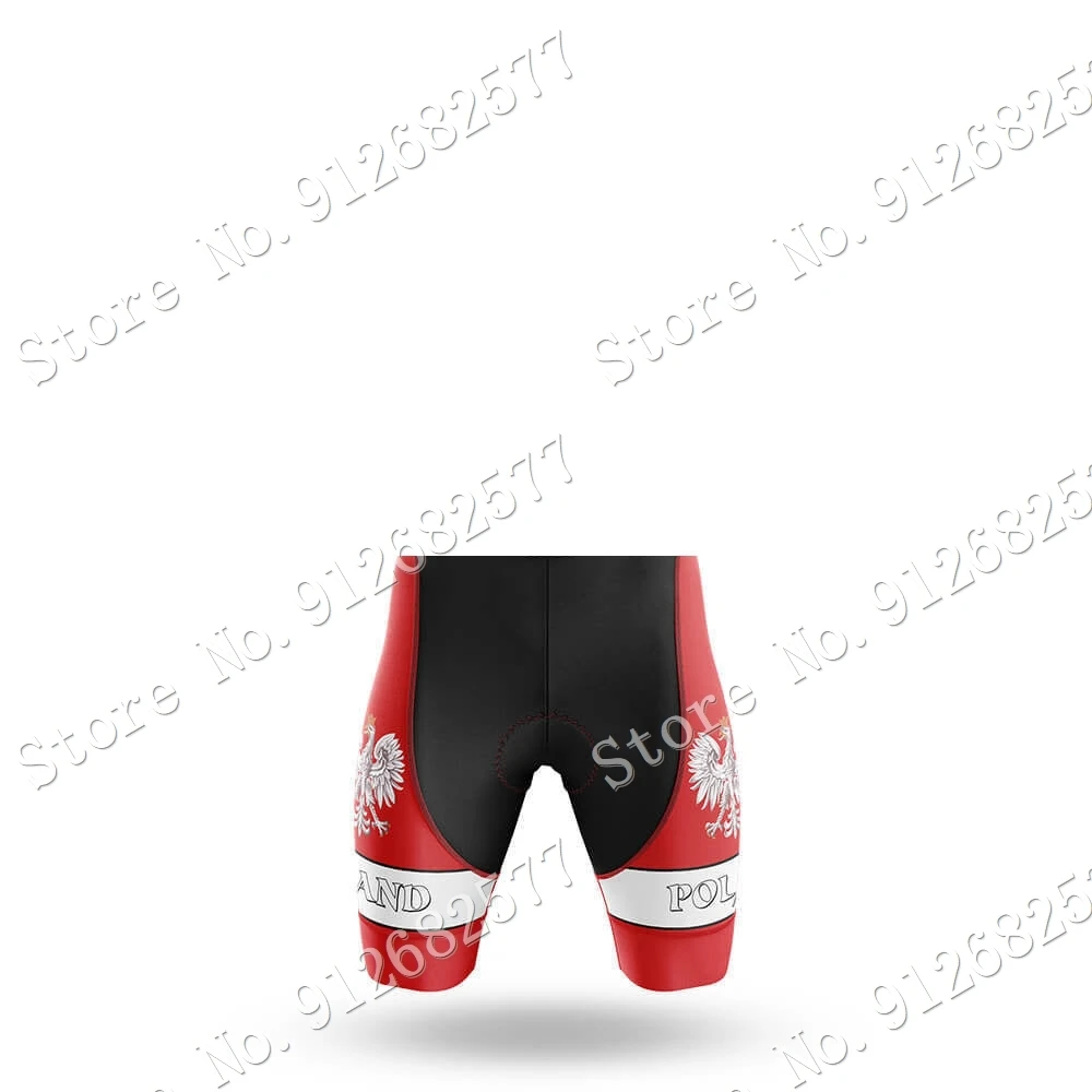 Poland Cycling Jersey Team Set Polish Mens Bicycle Clothing Road Bike Shirts Suit Bicycle Bib Shorts MTB Maillot Ropa