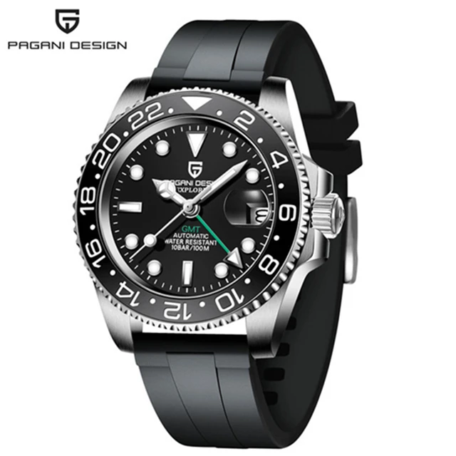 2021 New PAGANI DESIGN Men's GMT Watch Luxury Sapphire Ceramic Bezel Automatic Mechanical Watch Stainless Steel Waterproof Clock 
