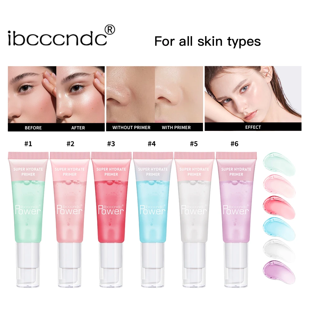 Primer Gel Based Hydrating Face Primer Smoothing Skin Pore Long-lasting Wear 6colors