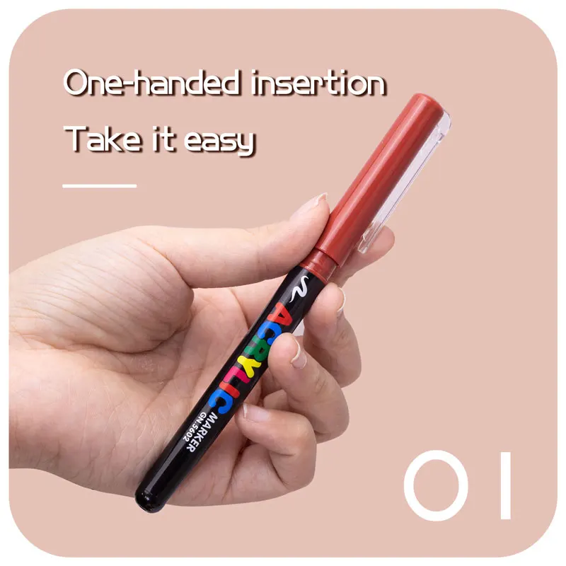 12/24 Colors Straight Liquid Soft Bush Markers Skin Tone Markers Pens,Nylon Soft head Acrylic Markers,Waterproof Pen Soft brush 4